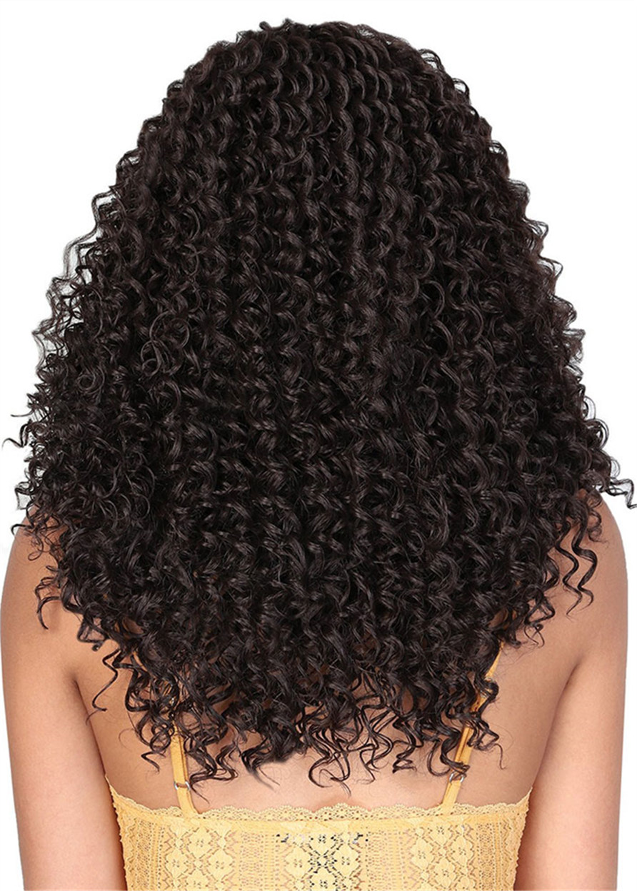 Kinky Curly Synthetic Hair Women Capless 120% 20 Inches Wigs