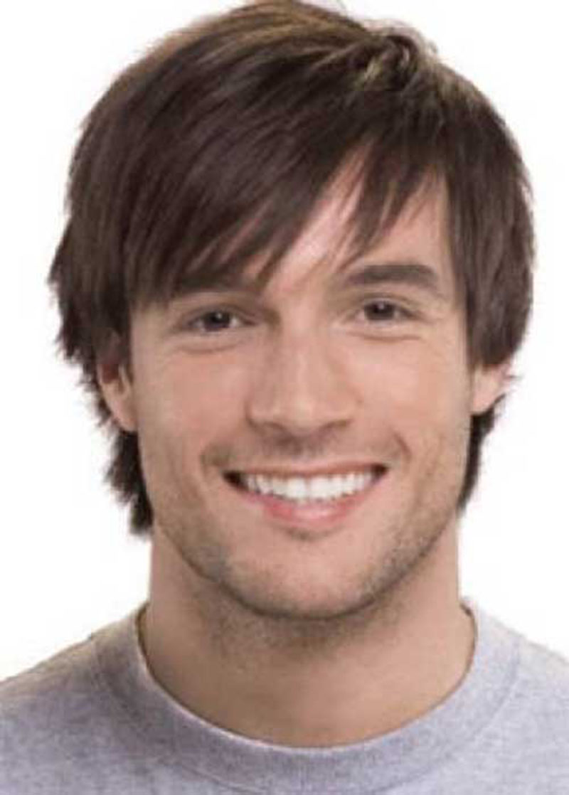 Wigs For Men - Straight Synthetic Hair Capless 120% Short Wigs