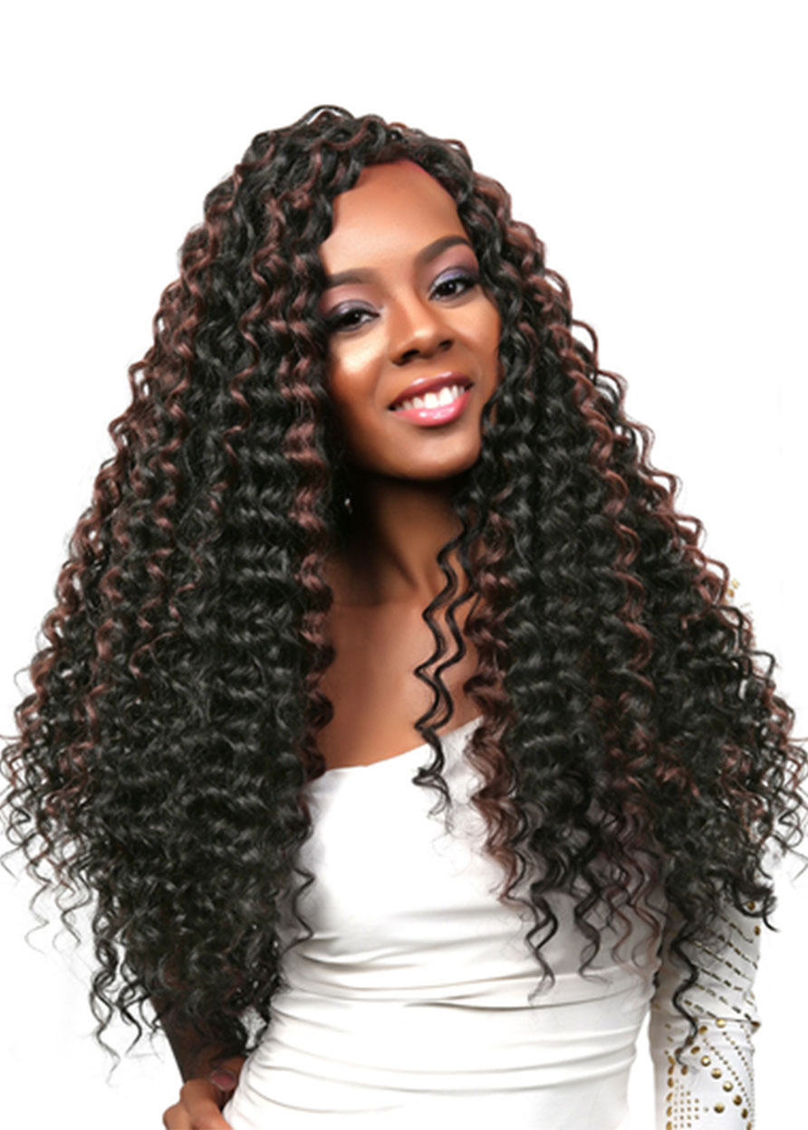 Lace Front Cap Kinky Curly 100% Virgin Human Hair 26 Inches Wigs
