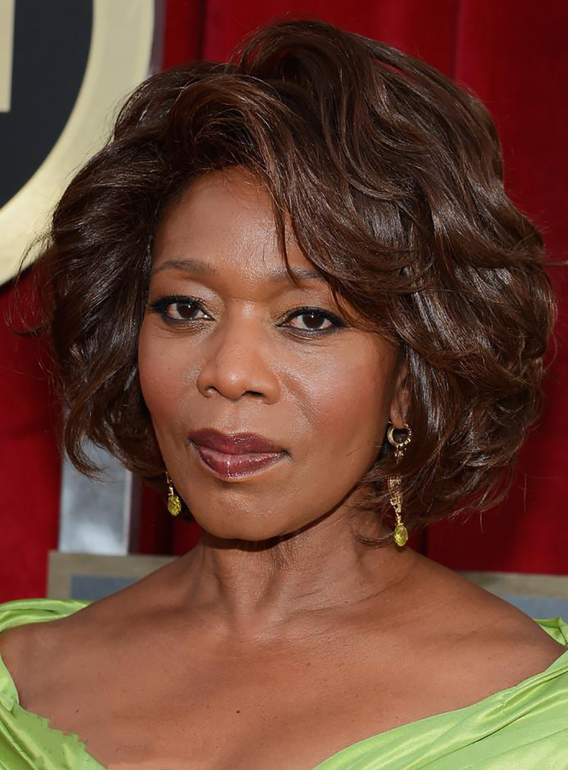 Alfre Woodard Short Wave Hairstyle Human Hair 8 Inches 120% Wigs