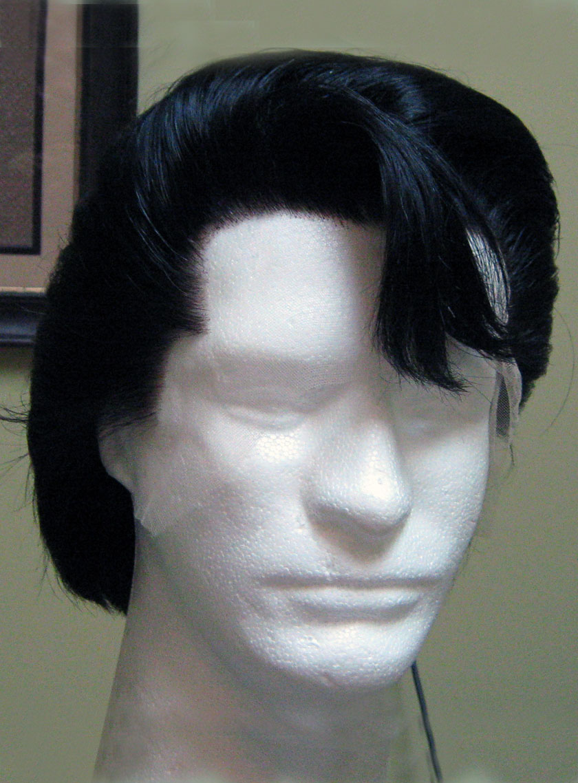 Elvis Presley Style Full Lace Cap Human Hair Straight Short 120% Wigs For Men