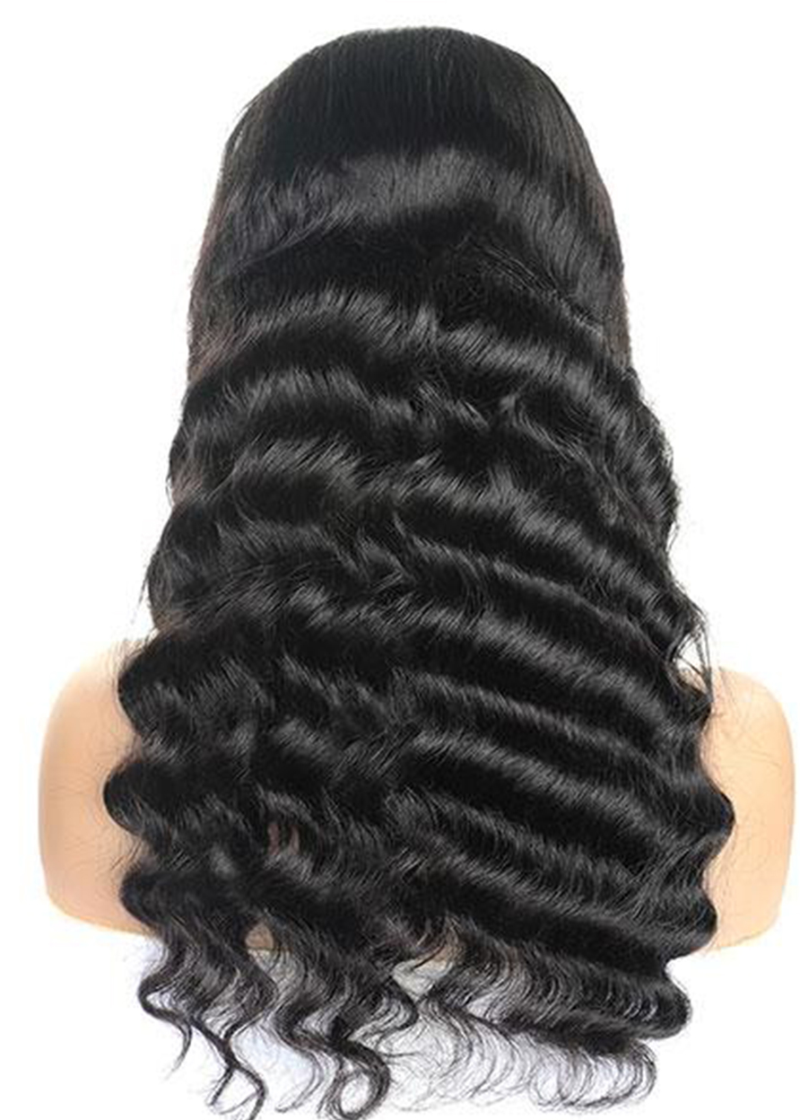 T Part Lace Wigs Lace Front Cap Women Deep Wave Human Hair 150% 22 Inches Wigs