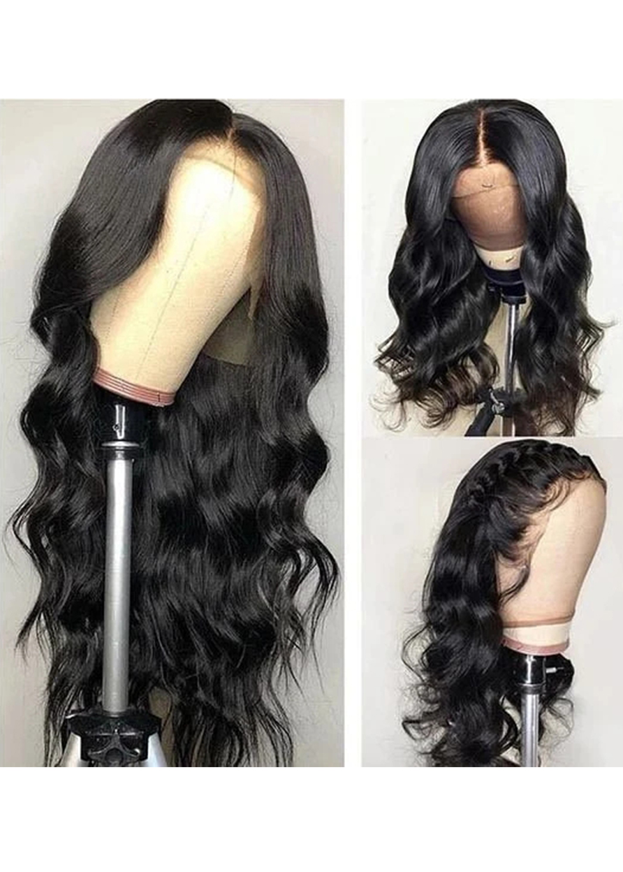 Women T part Lace Front Cap Body Wave Human Hair 24 Inches 150% Wigs
