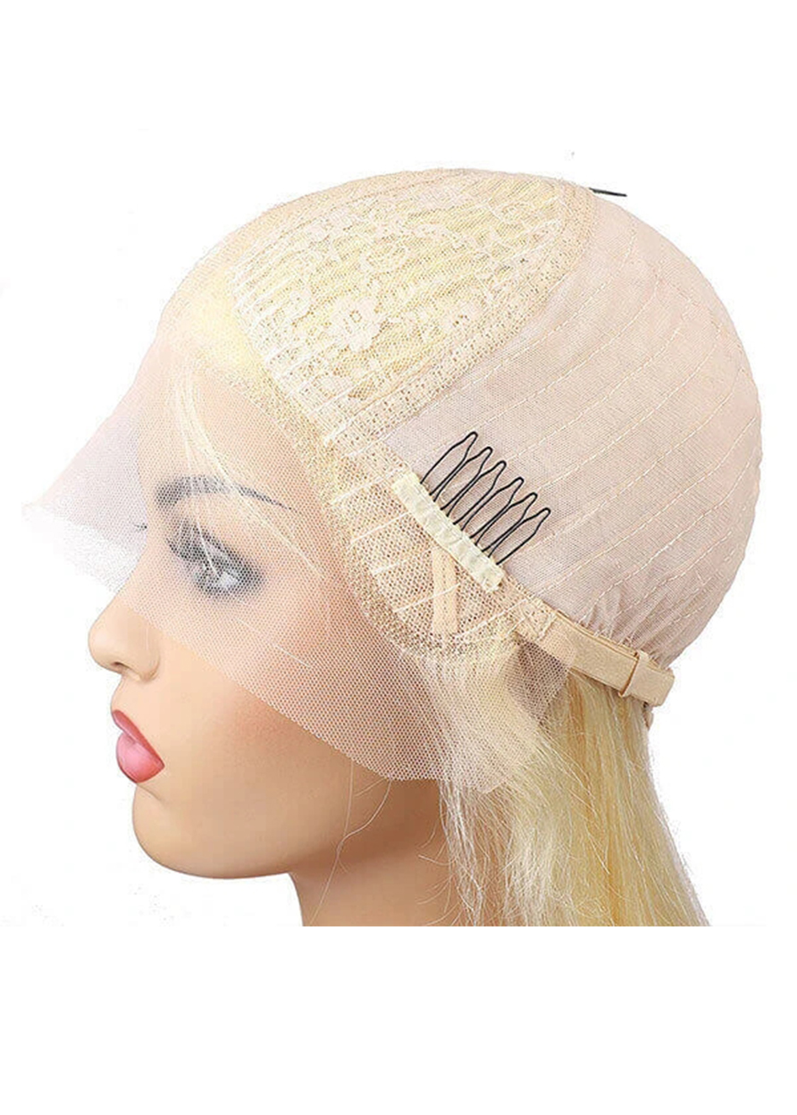 BLONDE 613 T Part Body Wave Women Lace Front Cap Human Hair 150% 26 Inches Wigs