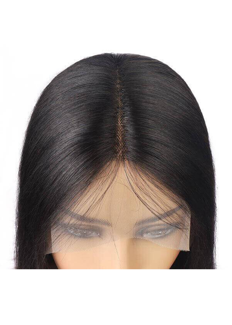 Women T Part Lace Front Cap Human Hair Straight 26 Inches 150% Wigs