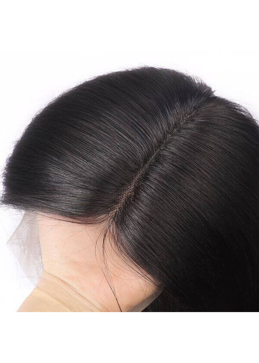 Women T Part Wig Lace Front Cap Human Hair Deep Wave 24 Inches 150% Wigs