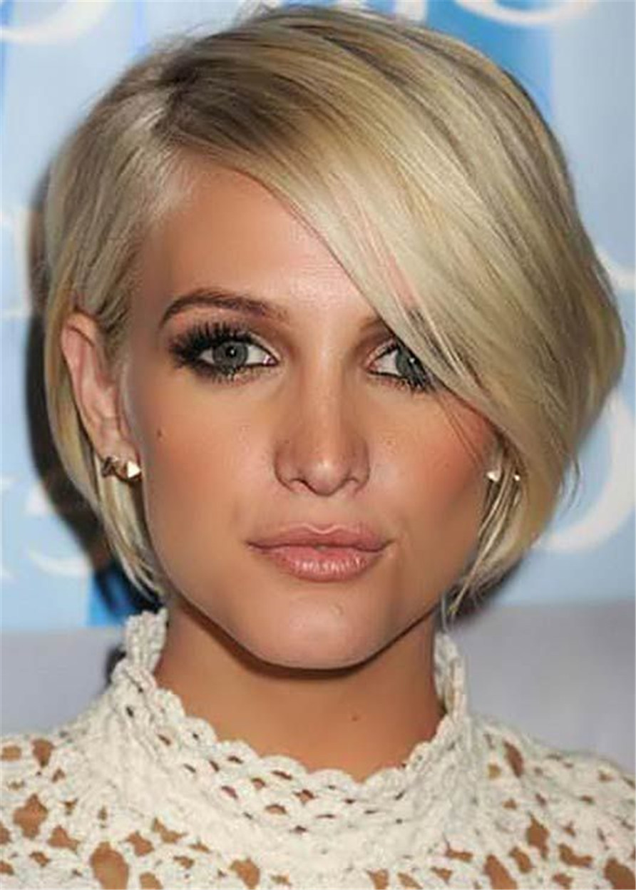 Short Bob Side Parted Straight Synthetic Hair 120% 10 Inches Wigs