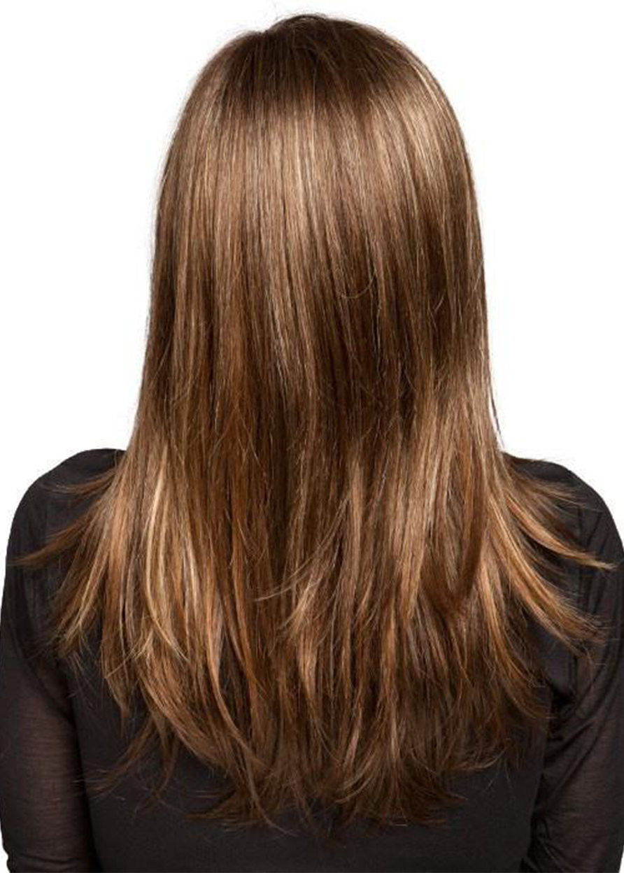 Capless Women Human Hair Natural Straight 120% 22 Inches Wigs