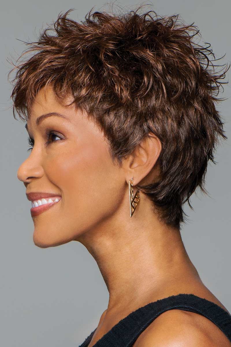 Pixie Cut Straight Capless Women Synthetic Hair 120% Wigs