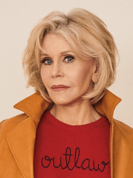 Jane Fonda Wavy Human Hair Lace Front 130% Wigs For Women