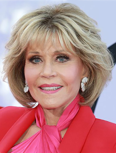 Blonde Wavy Bobs Chin Length 12 Inches Jane Fonda Synthetic Wigs