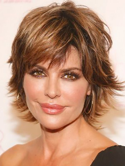 10" Capless Chin Length Synthetic Wavy Wigs Lisa Rinna Wigs