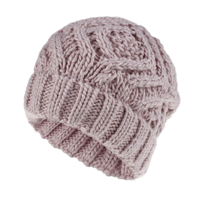 European Woolen Yarn Patchwork Winter Plain Hats
