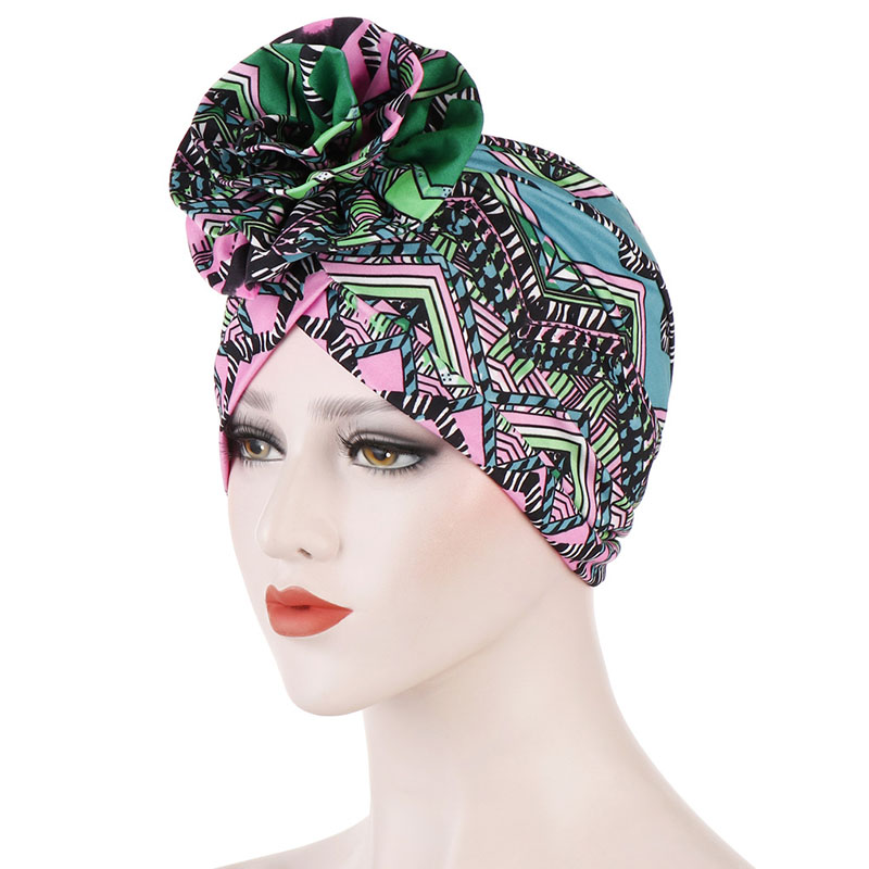 Ethnic Skullies & Beanies Print Cotton Summer Geometric Hats