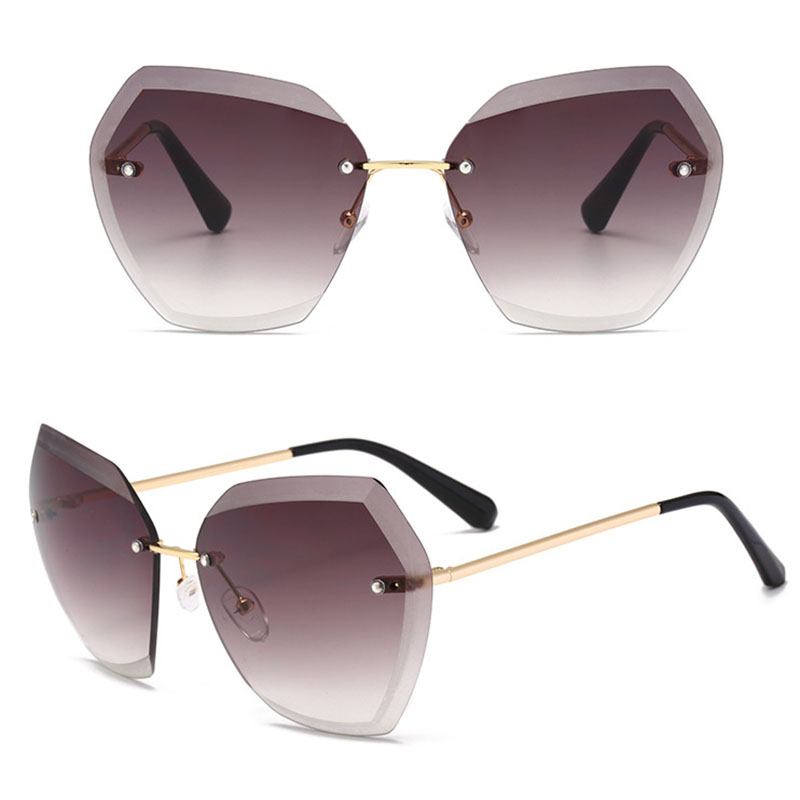 Fashion Rimless Poly Carbonate Sunglasses