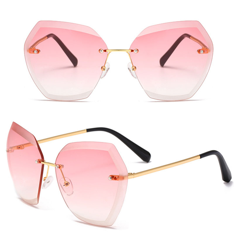Fashion Rimless Poly Carbonate Sunglasses