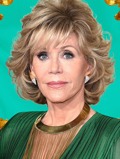 Blond Wavy Layered Lace Front Synthetic Wigs Jane Fonda Wigs 12 Inches