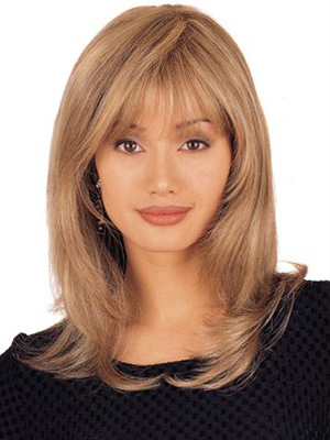 Best Quality Elegant Middle Length Wavy Human Hair Lace Front Cheap Wigs 14 Inches