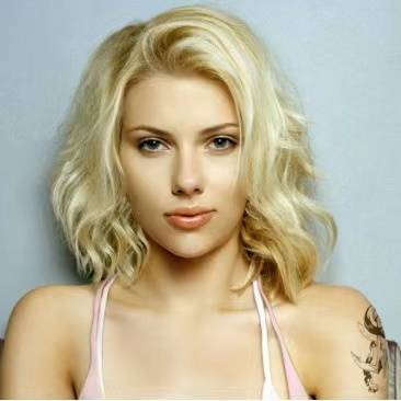 Scarlett Johansson Natural Full Wigs Hair Long Wavy Wig Human Hair Wigs Lace Front Wigs 16 Inches