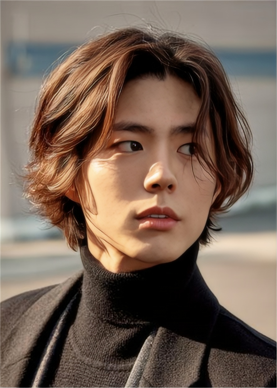 Korean Men's Hairstyle Wavy Human Hair Full Lace Cap