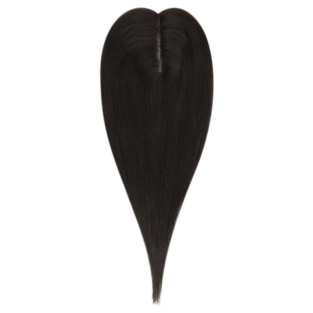  3*5inch Mono Hair Topper Remy Human Hair Natural Black (#1B) Wigs Hair Piecepiece