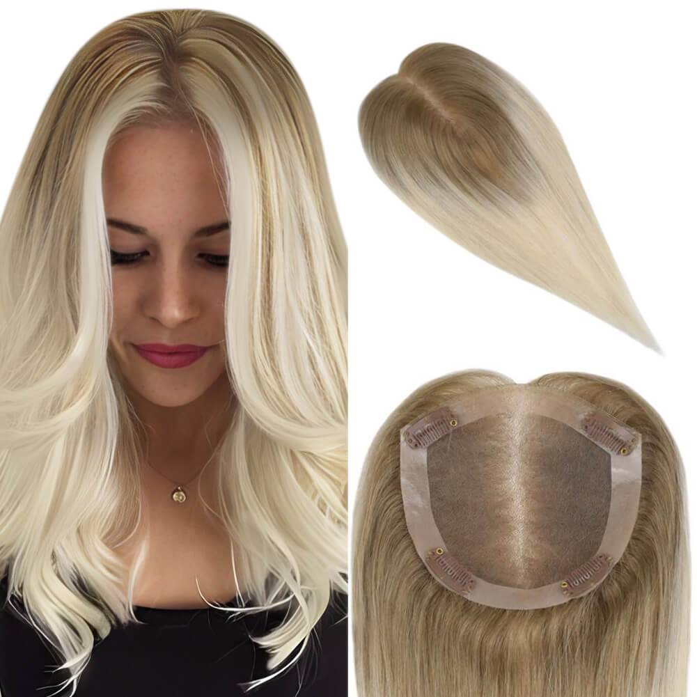  Topper For Women Human Hair Pieces 5"*5" Base Straight Wigs Hair Piecepiece