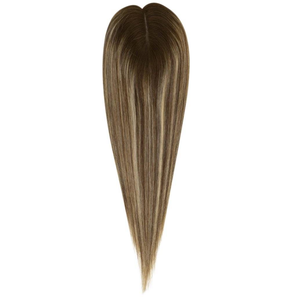  Topper Medium Base Balayage Brown Mixed Blonde Wigs Hair Piecepiece