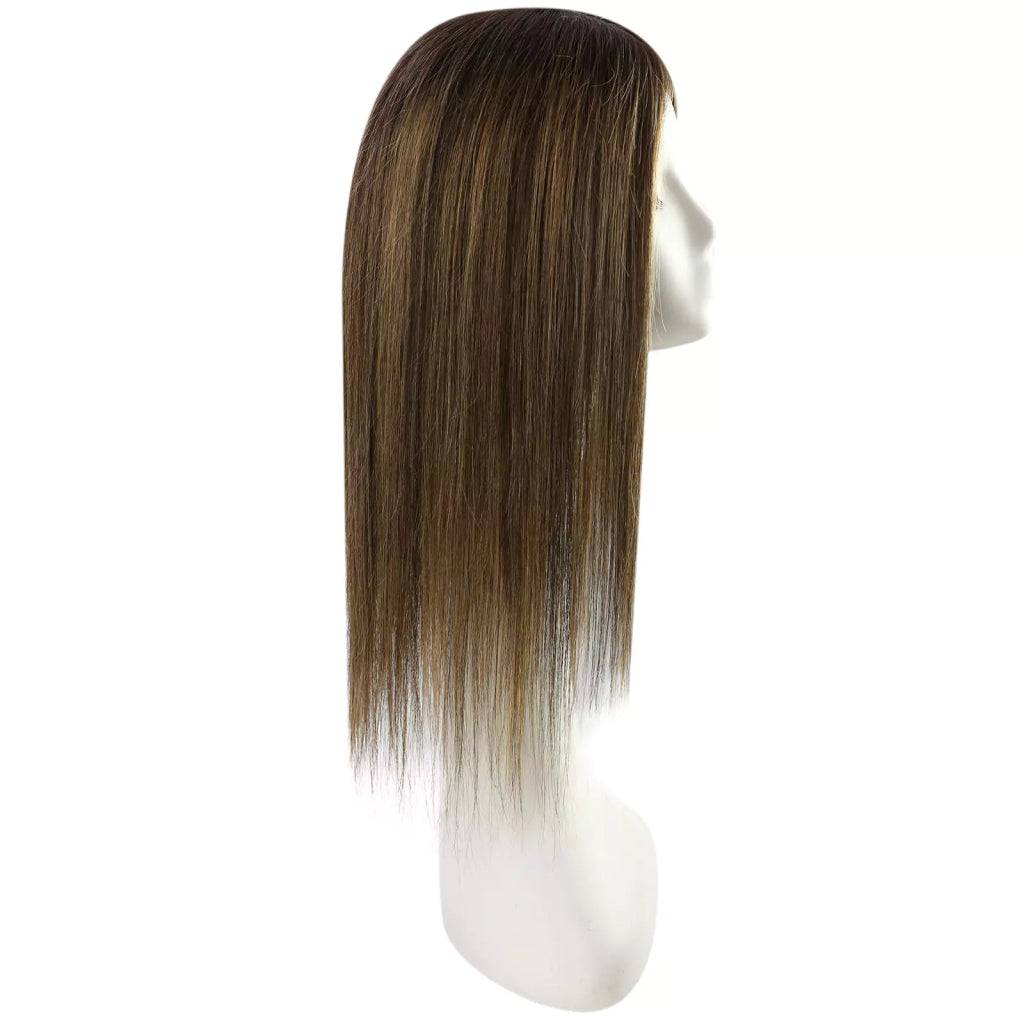  Women Hair Topper 6*7inch Large Base Hair Piece Balayage Brownpiece