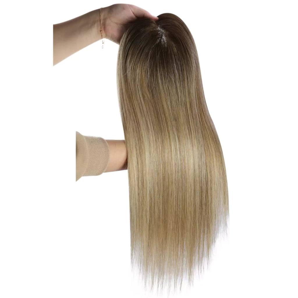  Large Base Hair Topper Virgin Real Hair Topper Balayage ColorWigs Hair PieceWigs Hair Piecepiece