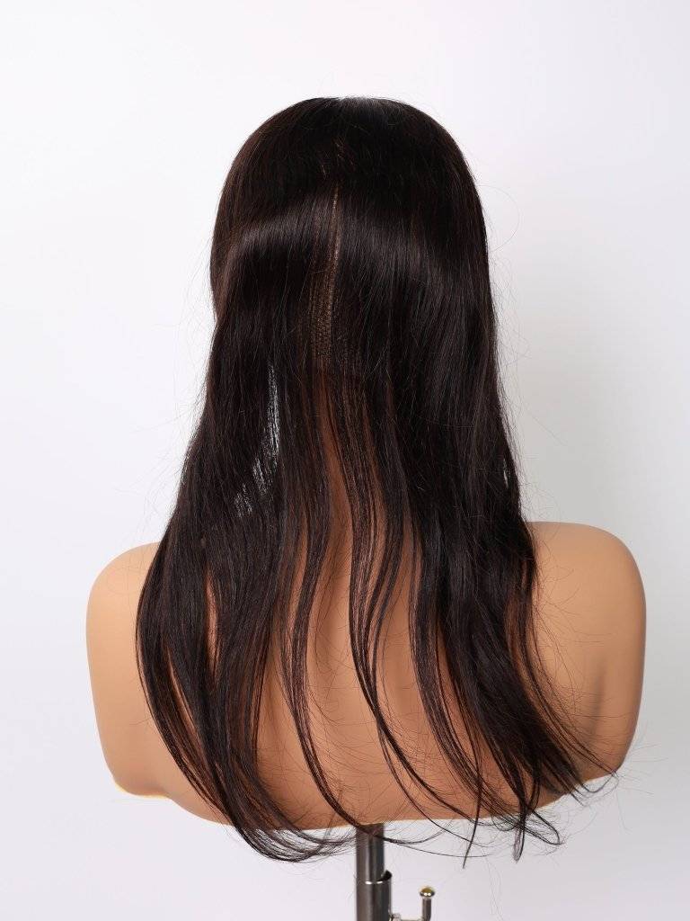  Human Hair Wig let Hair s Without Bangs Off Black #1B[Density Upgrade 180%]piece