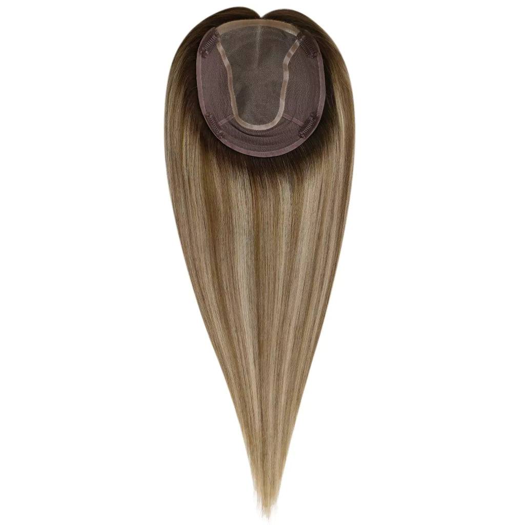  Large Base Hair Topper Virgin Real Hair Topper Balayage ColorWigs Hair PieceWigs Hair Piecepiece