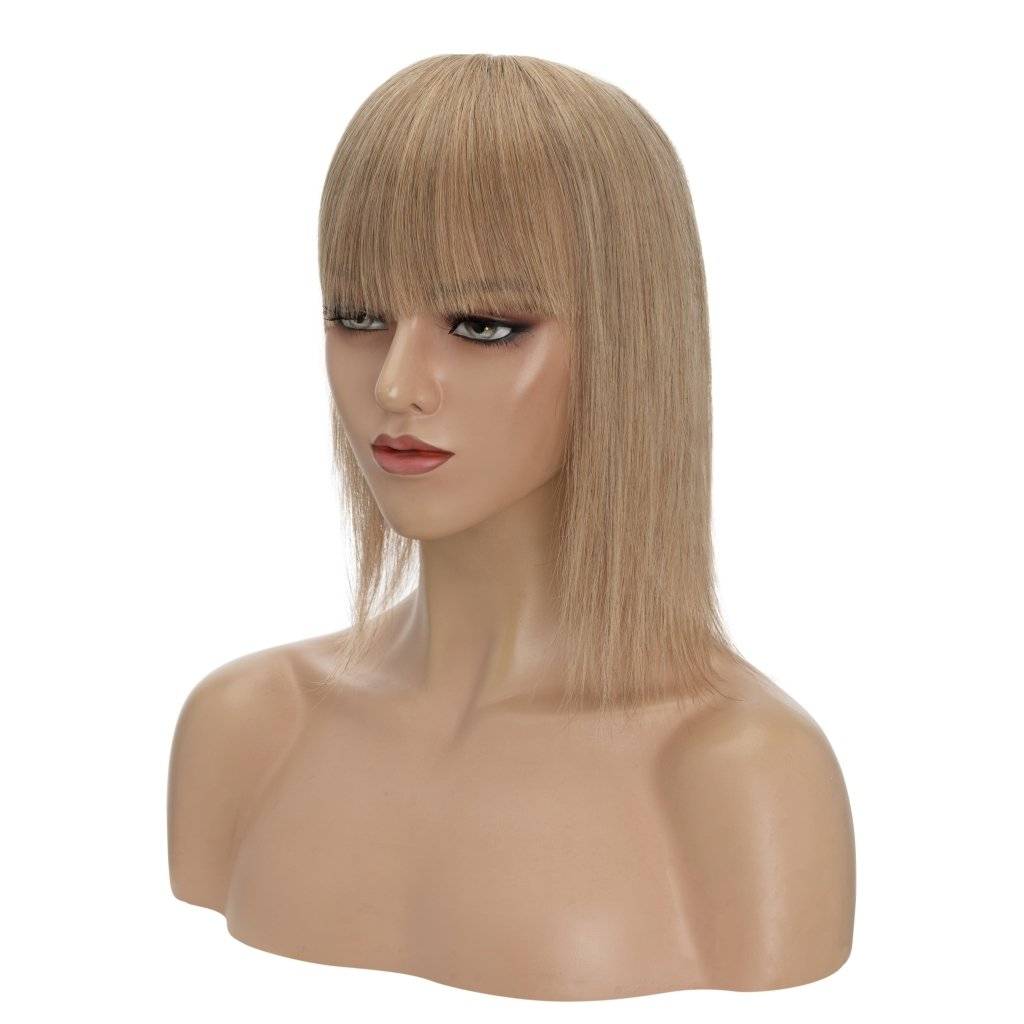  Human Hair Toppers For Women 100% Remy Topper With/Without Bangs 13*15CM Silk Base Clip In Topper 14inch - Blondepiece