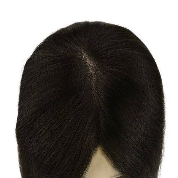  Moresoo 5"*5" Base Clip In Mono Topper Hair s Remy Human Hair Natural Black (#1B)piece