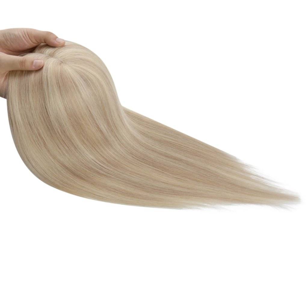  Virgin Hair Piece Topper Highlight Blonde Straight wigspiece