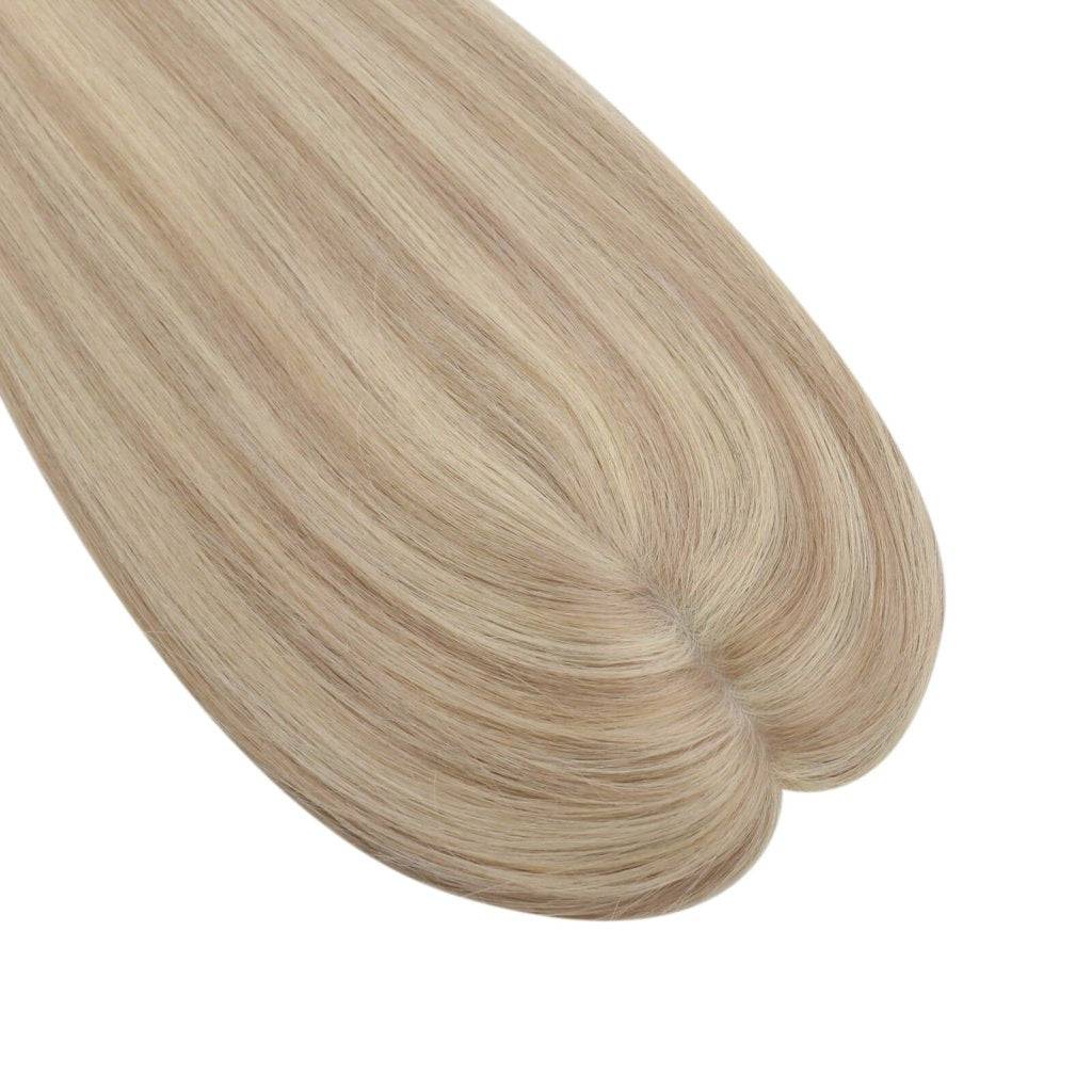  Virgin Hair Piece Topper Highlight Blonde Straight Wigs Hair Piecepiece