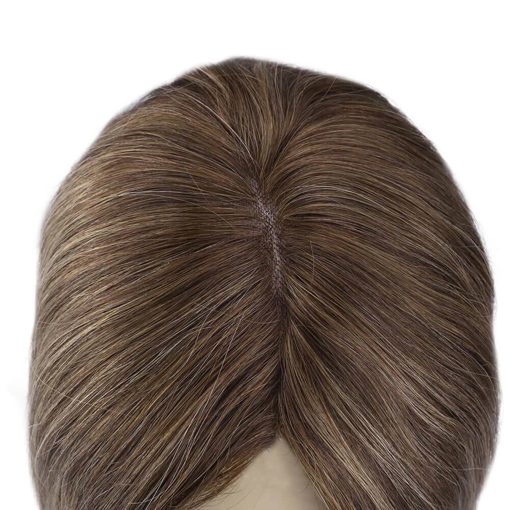  Topper Remy Human Hair Brown Hair Pieces 5"*5" Base (#4/27/4)piece