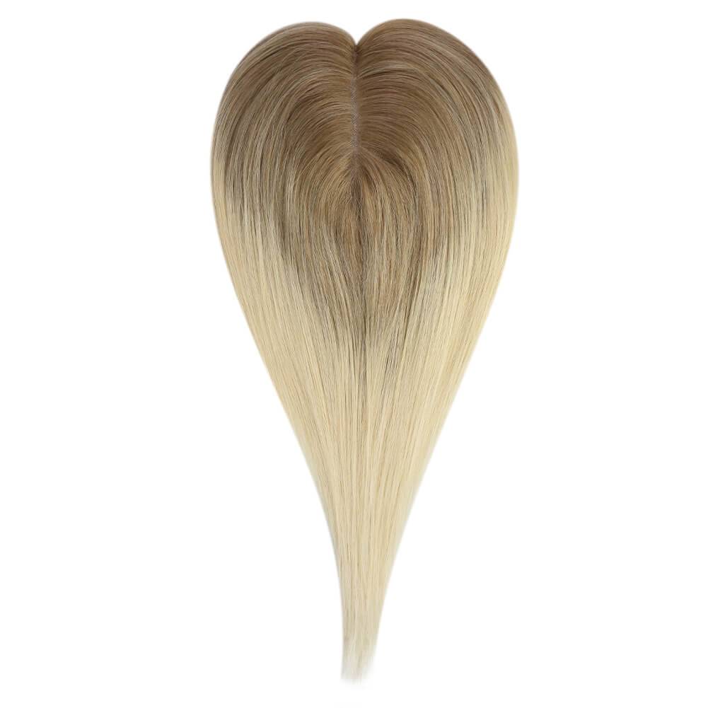  3*5inch Wigs Hair Piece Hair Toppers For Women Ombre Brown to Blondepiece