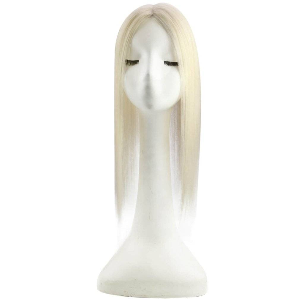  Topper Hair Pieces Virgin Human Hair Platinum Blonde Wigs Hair Piecepiece