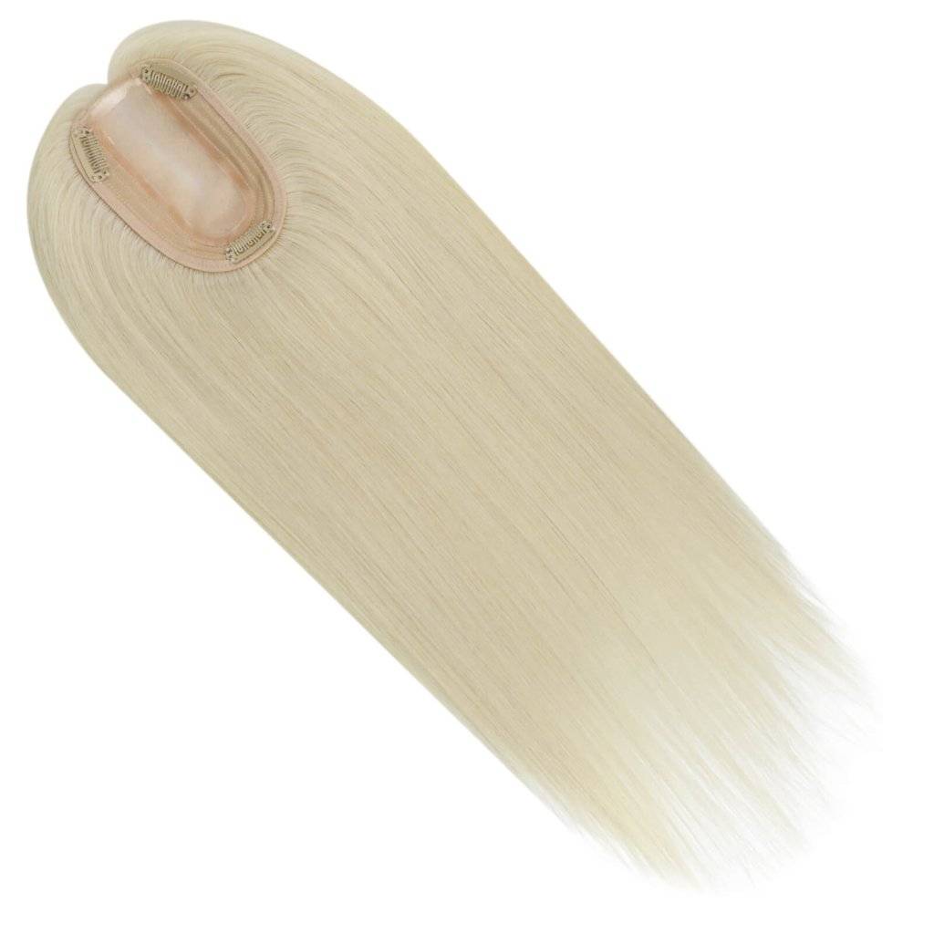  Topper Hair Pieces Virgin Human Hair Platinum Blonde Wigs Hair Piecepiece