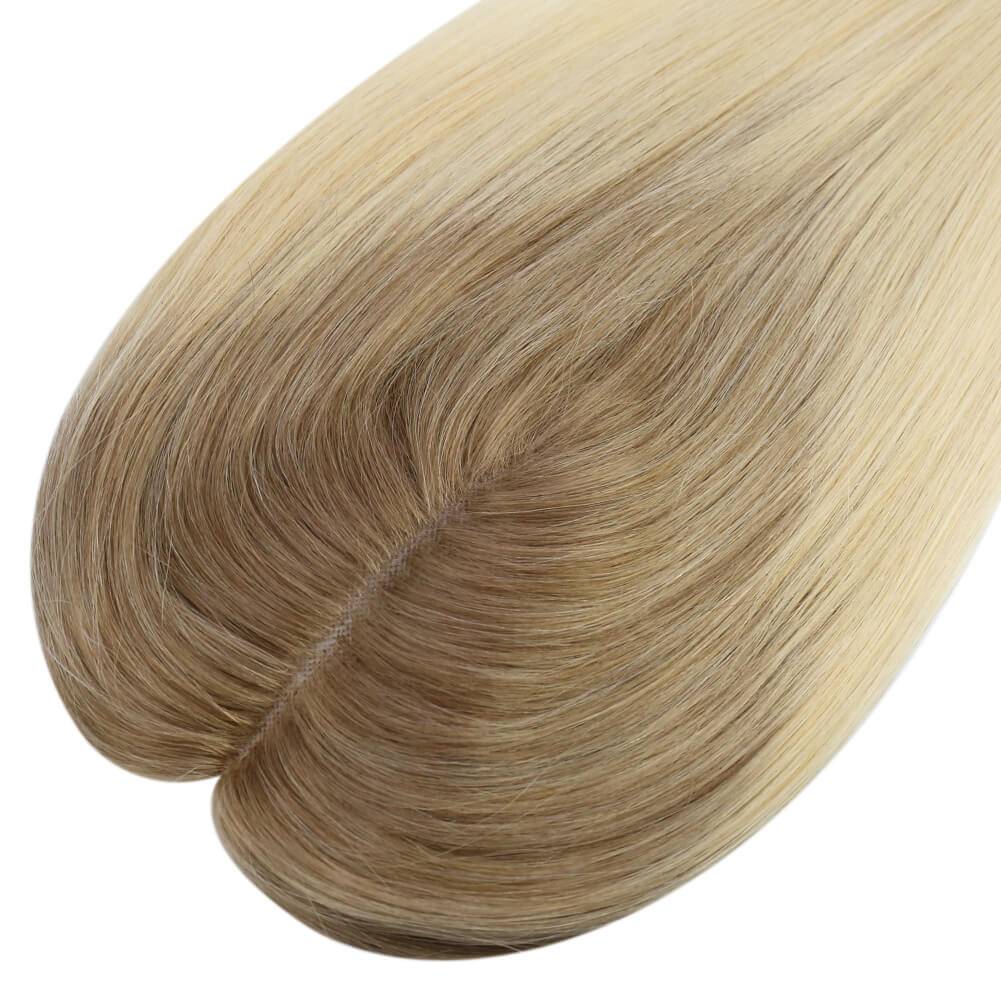  3*5inch Wigs Hair Piece Hair Toppers For Women Ombre Brown to Blondepiece