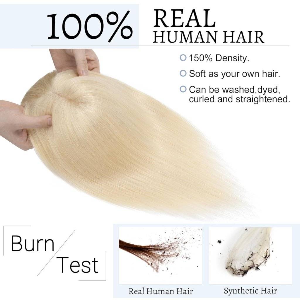  Human Hair Wigs Silk Top Base Hair s Without Bangs Off Blonde Color #613[Density Upgrade 180%]piece