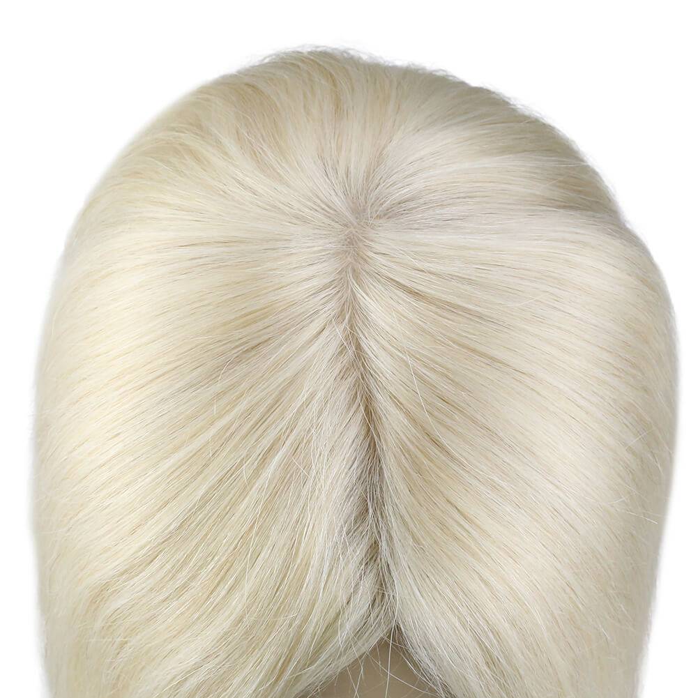  Hair Topper Real Human Hair 5"*5" Base Platinum Blondepiece