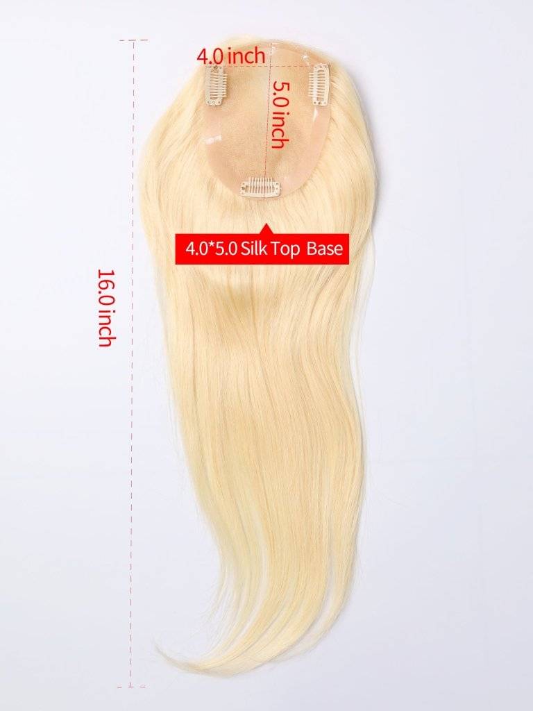  Human Hair Wigs Silk Top Base Hair s Without Bangs Off Blonde Color #613[Density Upgrade 180%]piece