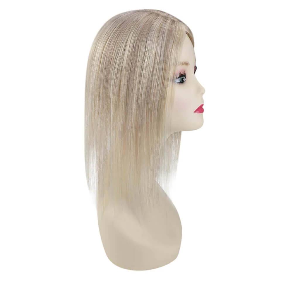  Topper Hair s Real Human Hair 5"*5" Base Blonde Hair(#P18/613)piece