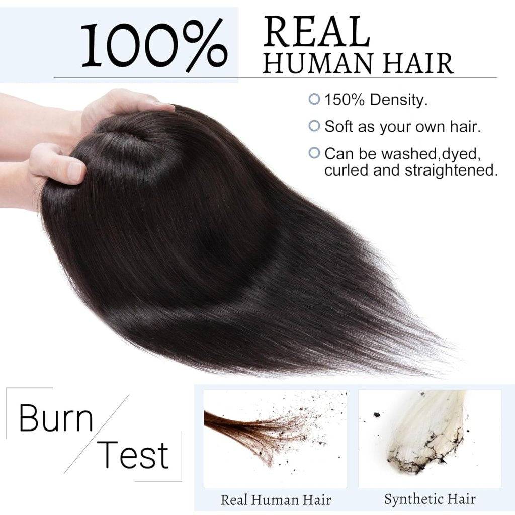  Human Hair Wig let Hair s Without Bangs Off Black #1B[Density Upgrade 180%]piece