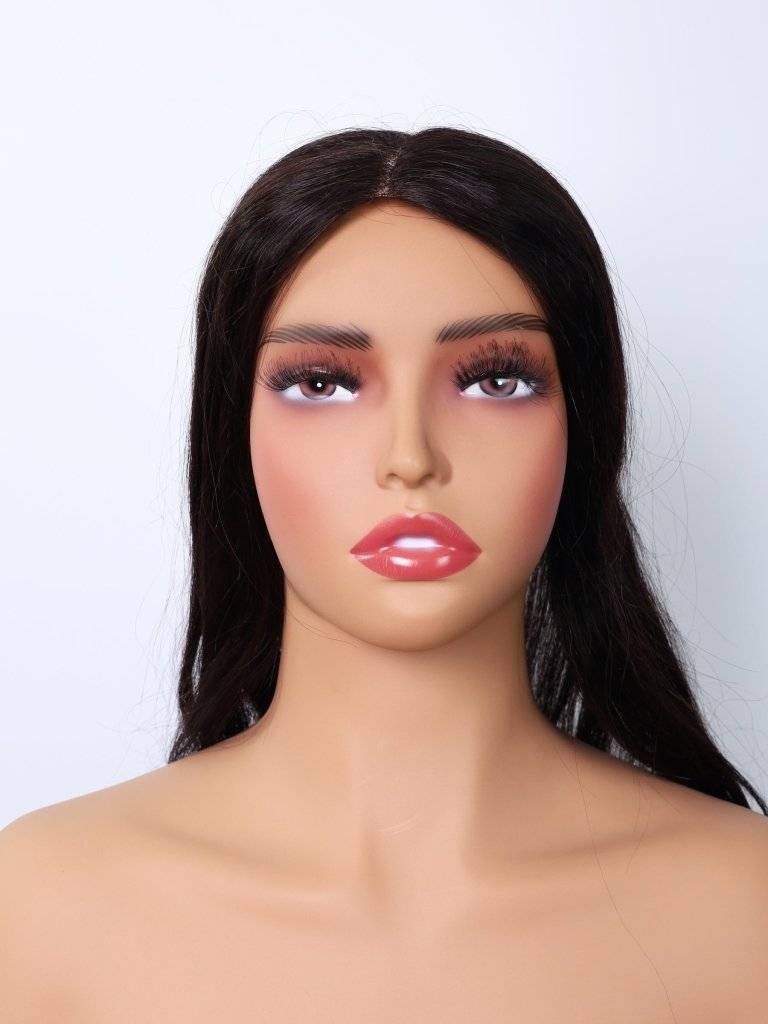  Human Hair Wig let Hair s Without Bangs Off Black #1B[Density Upgrade 180%]piece