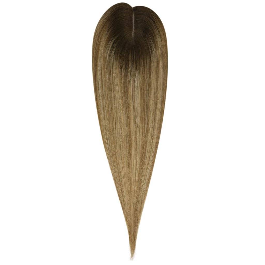  Hair Topper Virgin Hair Piece Topper Balayage Brownpiece