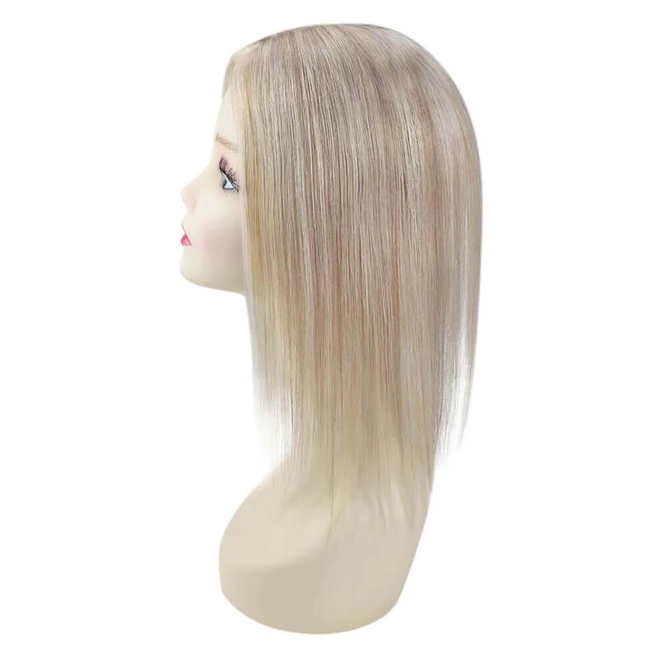  Topper Hair s Real Human Hair 5"*5" Base Blonde Hair(#P18/613)piece