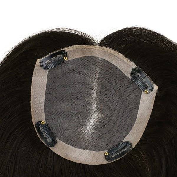  Moresoo 5"*5" Base Clip In Mono Topper Hair s Remy Human Hair Natural Black (#1B)piece