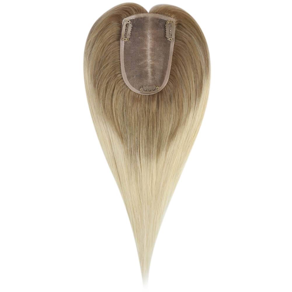  3*5inch Wigs Hair Piece Hair Toppers For Women Ombre Brown to Blondepiece